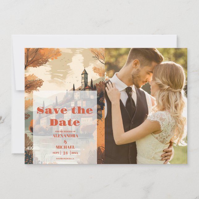 Photo Italien Sjö Como Destination Wedding Spara Datumet (Framsida)