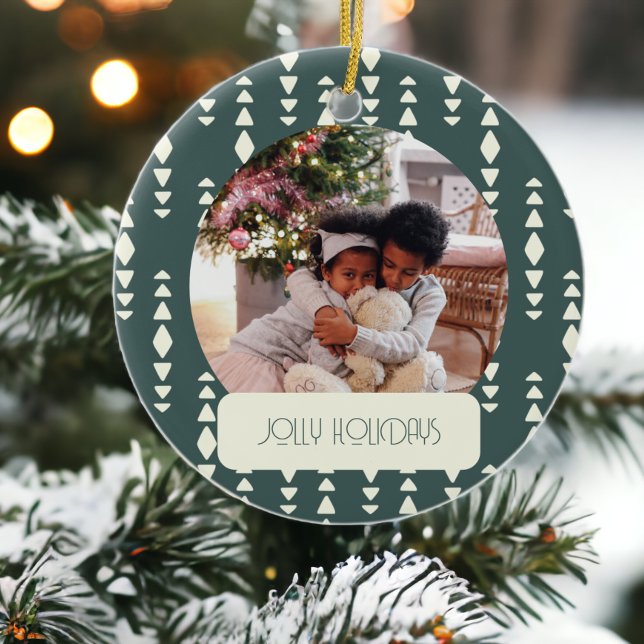 Photo Jolly Helgdagars jul Julgransprydnad Keramik (Photo Jolly Holidays Christmas Ceramic Ornaments from Ricaso. Add own photograph and text)