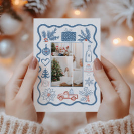 Photo jul Doodle Line Art Helgdag Julkort