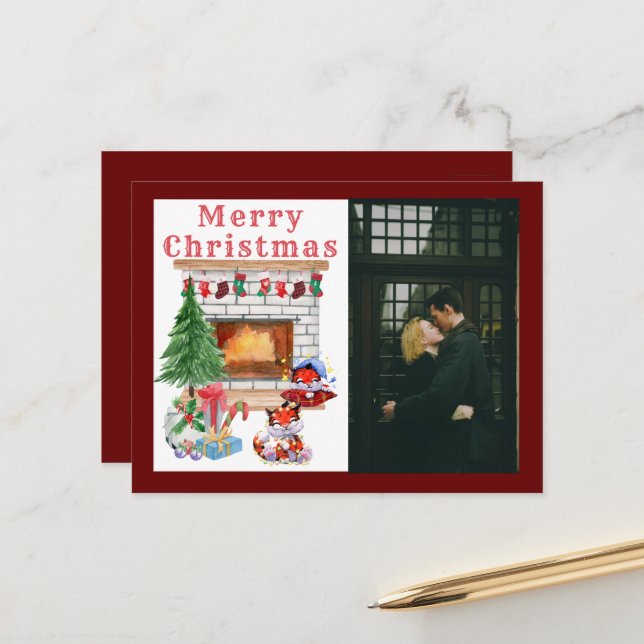 Photo jul-Helgdag Vykort (Fram/Back In Situ)