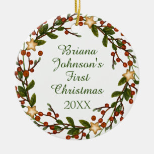 Photo Jul WAN Baby Första julklapp Julgransprydnad Keramik