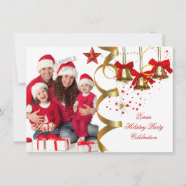 Photo Julafton Helgdag jul Party Guld Red Black Inbjudningar