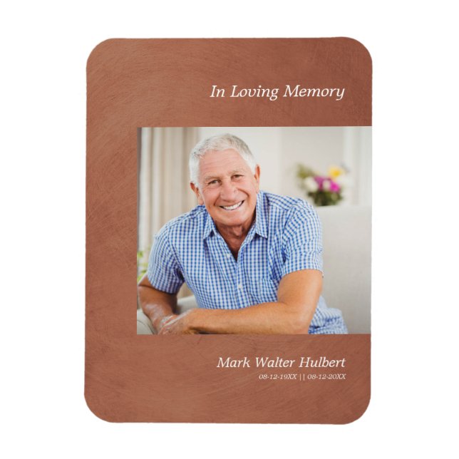 Photo Kära One Kom ihåg Faux Brown Metallic Effect Magnet (Vertikal)