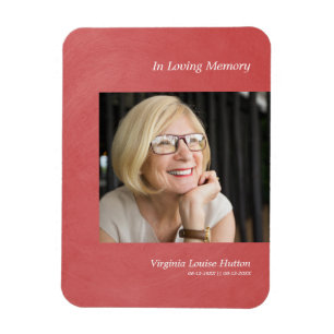 Photo Kära One Memory Light Red Faux Metall, effek Magnet