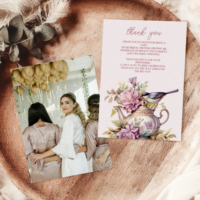 Photo Kärlek andas Tea Party Möhippa Tack Kort (Skapare uppladdad)