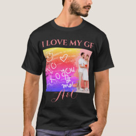 Photo Kärlek My Girl Friend XOXO Rainbow Watercolo T Shirt