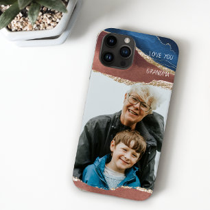 Photo Kärlek You Grandma Blue Terracotta Guld