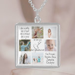 Photo Keepsaké Modern Kärlek Du Best Grandma nånsi Sterling Silver Halsband<br><div class="desc">Modern elegant fotokollage med trendigets konstnärliga typografi med hängivenhet för din älskade mormor att fira Mors dag eller mormors födelsedag med denna trevliga keepsaké. Anpassa den med dina bästa foton och barnbarns namn.</div>