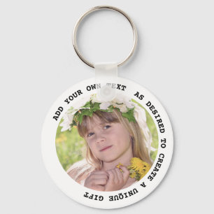 PHOTO KEYCHAIN med textgåvor under $5 Nyckelring