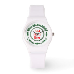 PHOTO Kiss Me jag är Irish - Grönt Circle Armbandsur