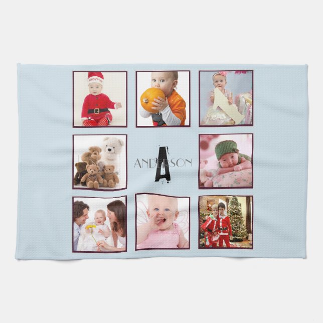 Photo Kitchen Monogram 8 Bilder Instagram Kökshandduk (Horisontell)