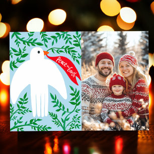 PHOTO-kort för ANPASSNINGSBARNA Peace Dove jul-Hel Julkort