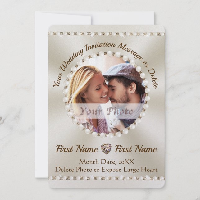 PHOTO-kort för bröllopsinbjudan. Inbjudningar (Framsida)