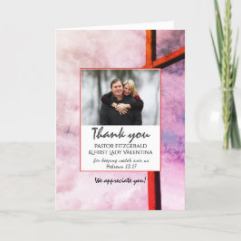 PHOTO-KORT FÖR tack PASTOR-SKRIVBORD Kort
