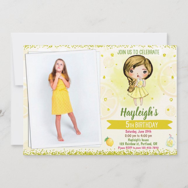 Photo Lemon-inbjudan Citrus-födelsedag Inbjudningar (Framsida)