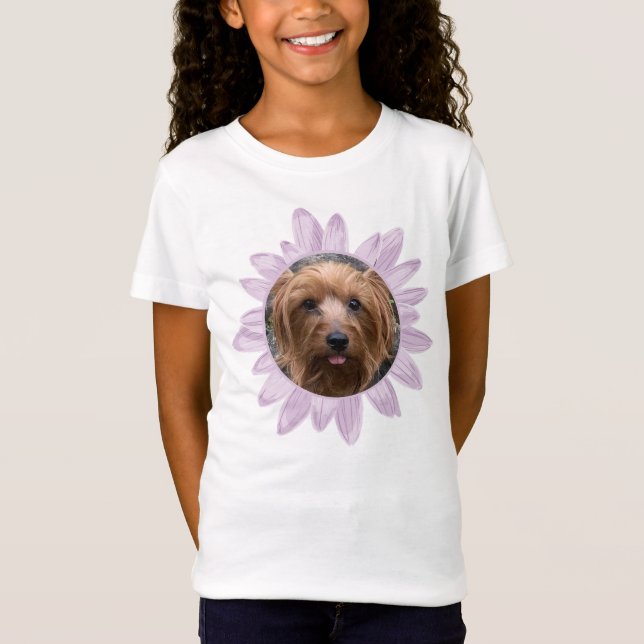 Photo Lila Flower-Personlig T Shirt (Framsida)
