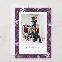 Photo Lila Play Snowflake Corporate Business Julkort