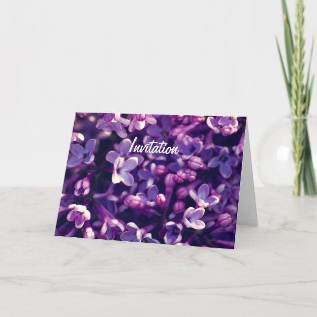 Photo Lilac Flower Birthday Gift Inbjudan (Framsida)