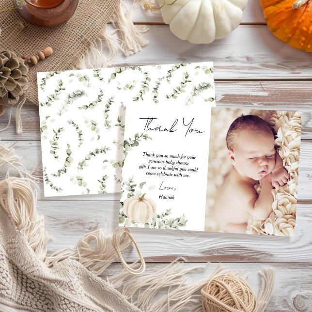 Photo Little Pumpkin Baby Shower Tack Kort (Skapare uppladdad)