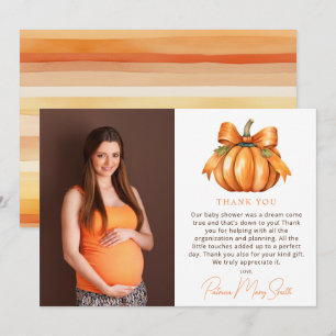 Photo Little Pumpkin Fall Baby Shower Tack Kort