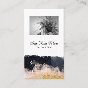 *~* Photo Logotyp Abstrakt Guld White Girly-Chic Visitkort