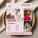 Photo Logotyp Business Marknadsföring Rosa Flygblad<br><div class="desc">Upptäck vår målande affärsflygare! Med plats för fyra fotografibilder kan du visa dina produkter eller tjänster i stil. Markera dina speciella erbjudanden med fetstilt text för att se till att de är tydliga och glöm inte att inkludera en omfattande lista över dina tjänster. Få redo att imponera på dina kunder...</div>