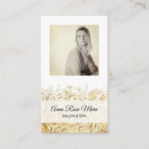 *~* Photo Logotyp Guld Glitter White Girly Chic Visitkort
