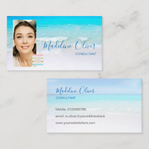 Photo Logotyp Ocean Beach Sea Travel Blue Visitkort