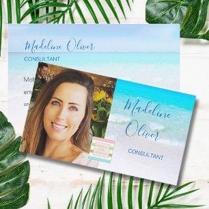 Photo Logotyp Ocean Beach Sea Travel Blue Visitkort