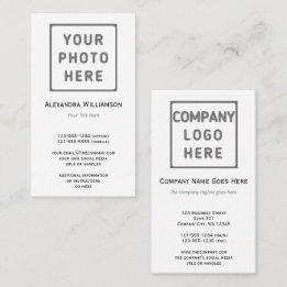 Photo Logotyp Plain Dubbla Sided Visitkort