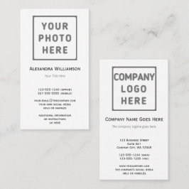 Photo Logotyp Plain Dubbla Sided Visitkort