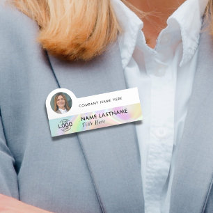 Photo Logotyp Professionell Faux Holografik Busine Namnbricka