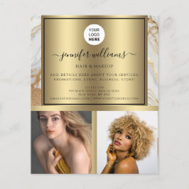 Photo Logotyp Promotional Guld White Marble Modern Flygblad