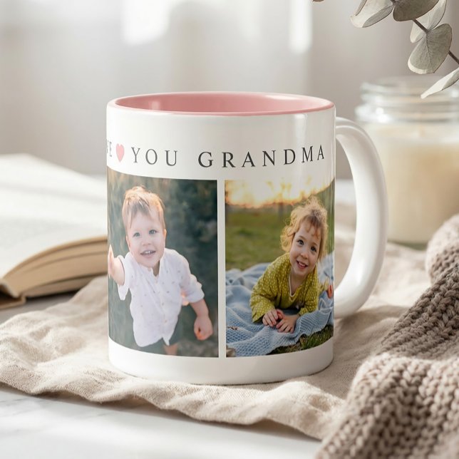 Photo Love You Grandma Två-Tonad Mugg (Skapare uppladdad)