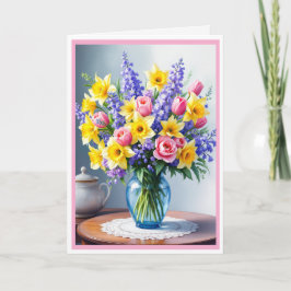 Photo Lycklig Mors dag Vår blommor Kort
