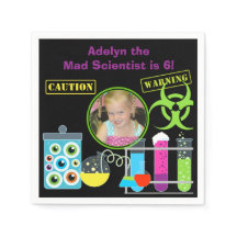Photo Mad Scientist Birthday Papper Napkins