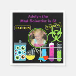 Photo Mad Scientist Birthday Papper Napkins Pappersservett