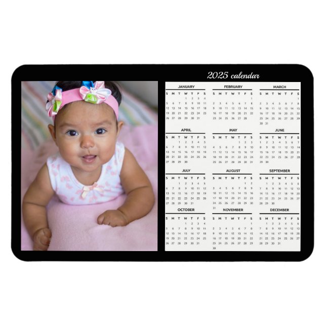 Photo Magnet 2025 Calendar Personlig Magnets (Horisontell)
