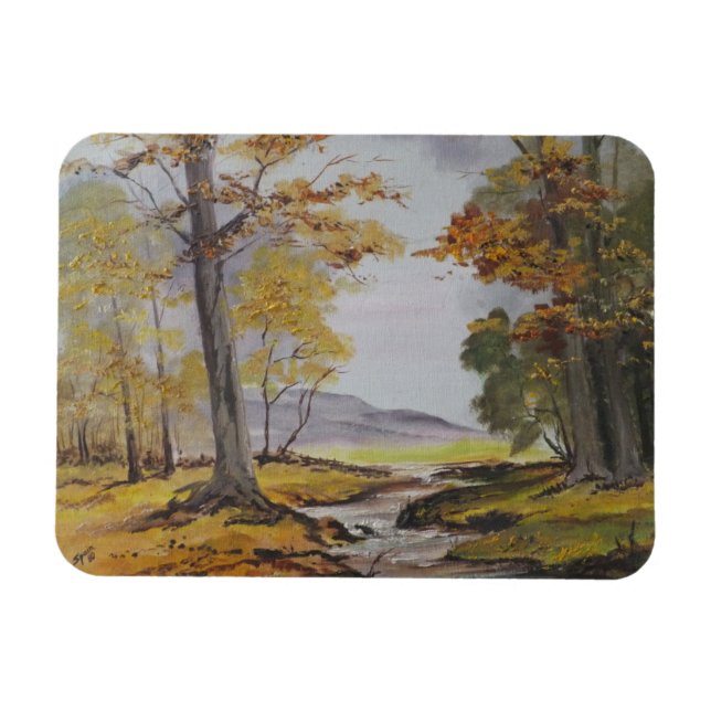 Photo Magnet Ann Hayes Painting Forest Stream (Horisontell)