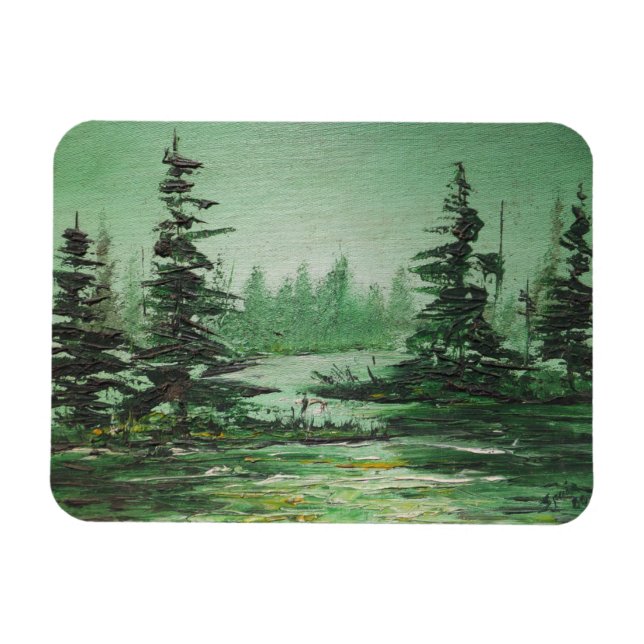 Photo Magnet Ann Hayes Painting Grönt Forest (Horisontell)