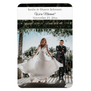Photo Magnet Modern Bröllop Announcement Magnet