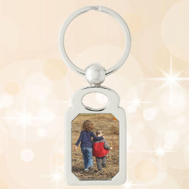 PHOTO-MALL Silver Metall Keychain Grandma Gift Rektangulärt Silverfärgad Nyckelring