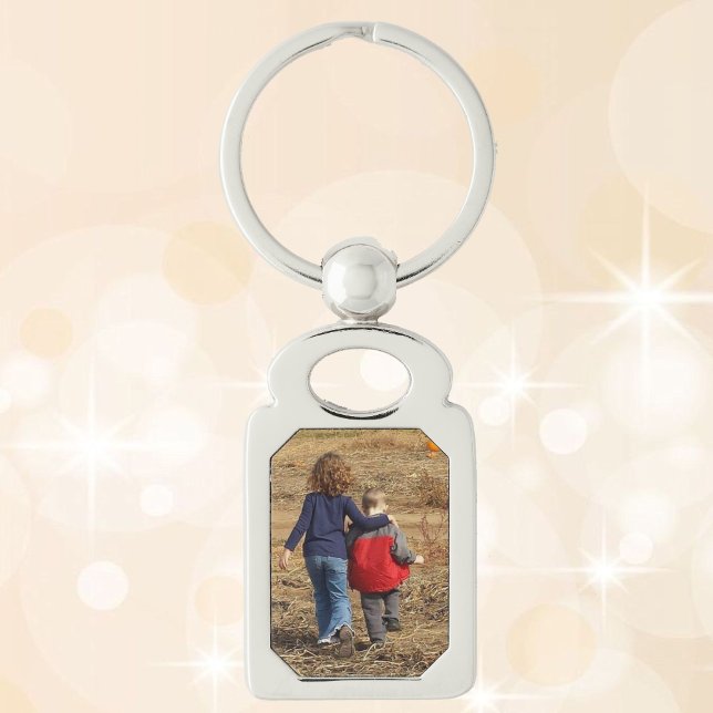 PHOTO-MALL Silver Metall Keychain Grandma Gift Rektangulärt Silverfärgad Nyckelring (Skapare uppladdad)