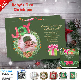 PHOTO-meddelande från julafton Modern Julkort