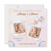 PHOTO-MEDDELANDEKORT baby (TWILLINGAR)