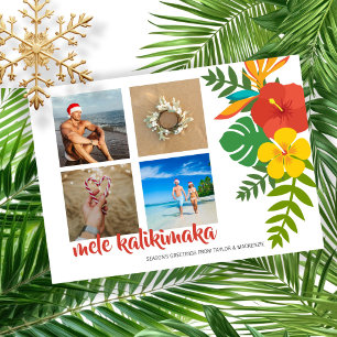 Photo Mele Kalikimaka Flower Personlig Julkort