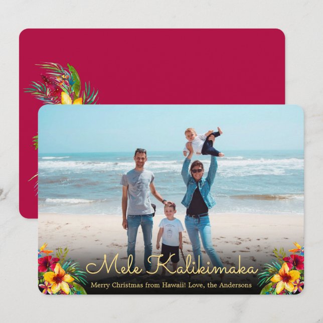 Photo Mele Kalikimaka julkort (Fram/baksida)