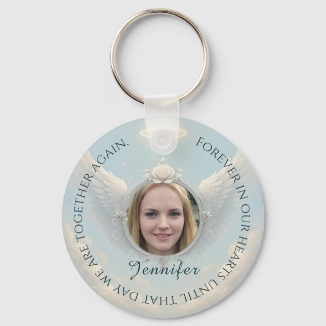 Photo Memorial Button Nyckelring (Framsida)