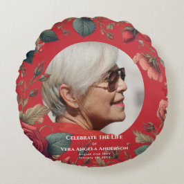 Photo Memorial Firande i livets begravningsgåvor Rund Kudde