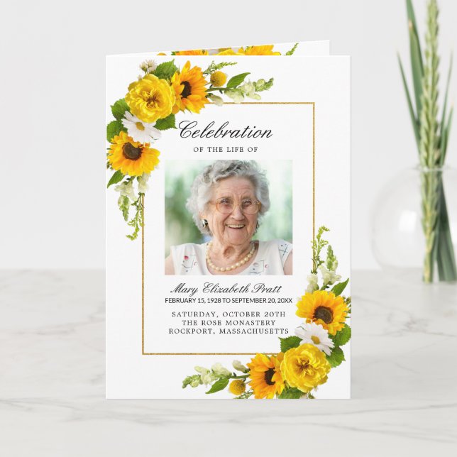 Photo Memorial Funeral Firande of Life Program (Framsida)